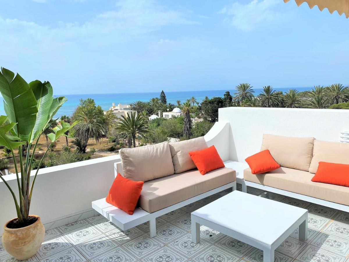 Roof Top Pied Dans L'Eau Panoramic View, 80 Meters From Seaside Hammamet Exteriör bild